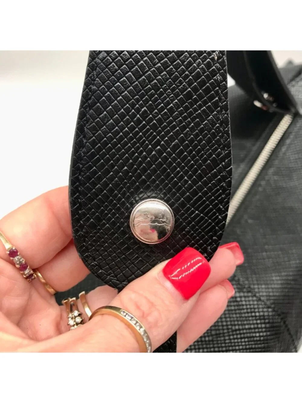 Longchamp Black Leather Hobo Bag